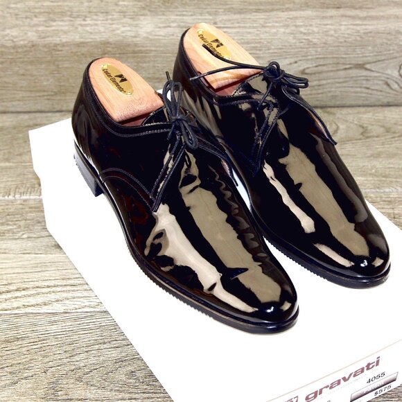 * NEW * $575 GRAVATI Neiman Marcus Women's 8 M Black Patent 4055 * add $15 Trees